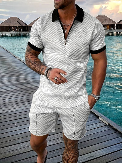 Zweiteiliges Set - Sommer - Kurzarm - Shorts - Herrenbekleidung-HauteBerlin