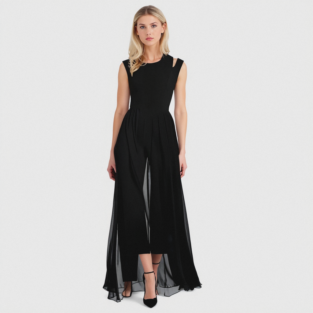 Flowy Jumpsuit - Eleganter Jumpsuit mit weitem Bein für Frauen