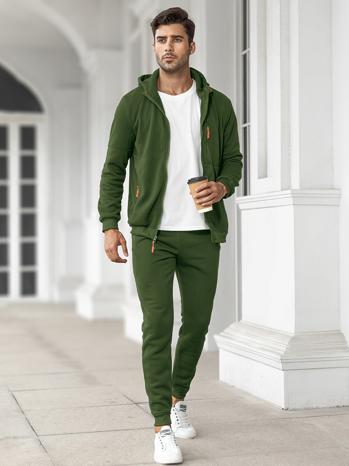 Trainingsanzug | Casual | Zip-Up | Kapuzenpulli und Sweatpants Set | Jogginganzug für Männer