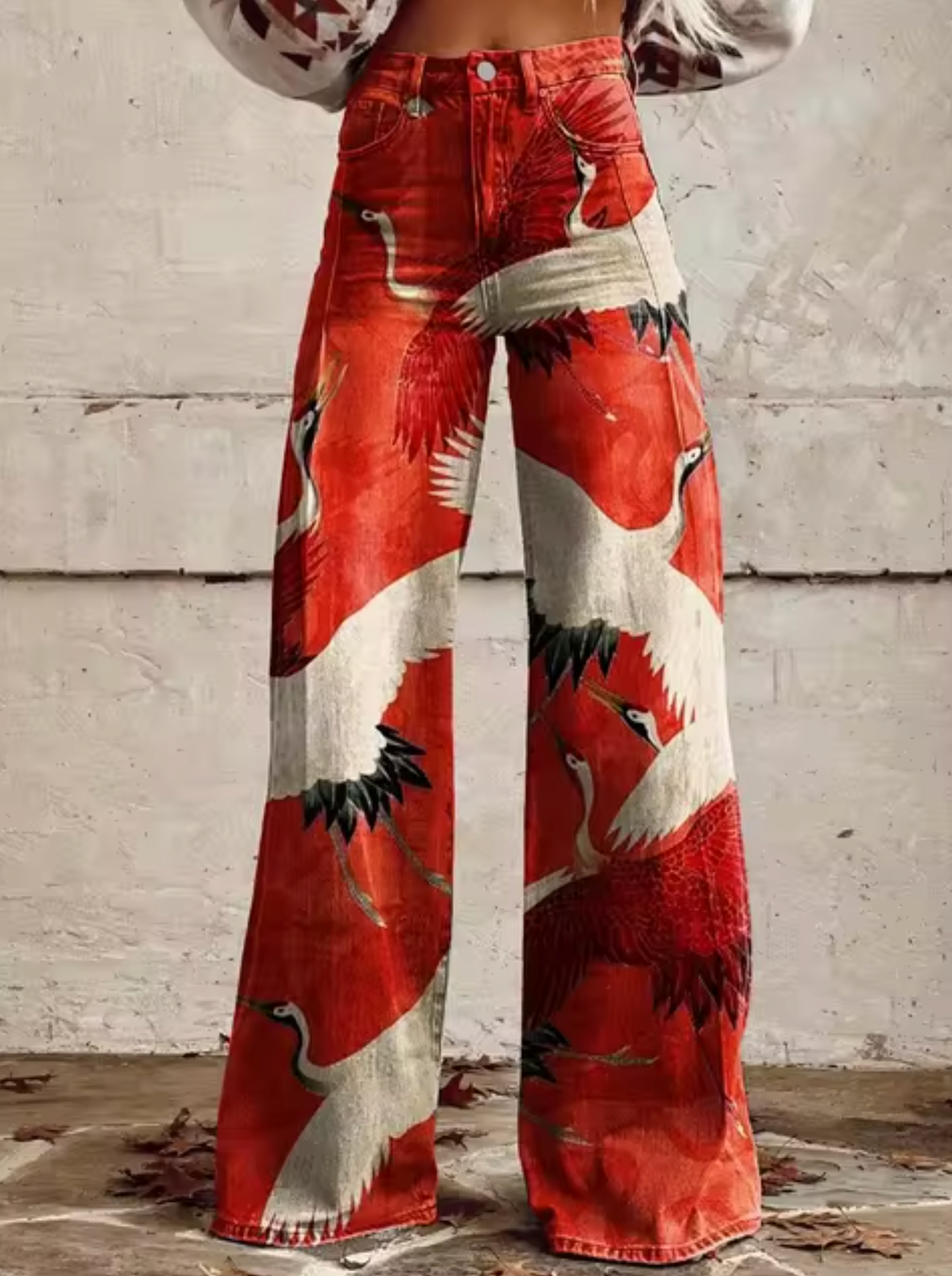 Anzela - Hose mit weitem Bein und farbenfrohem Print-Farbe 1-S-HauteBerlin