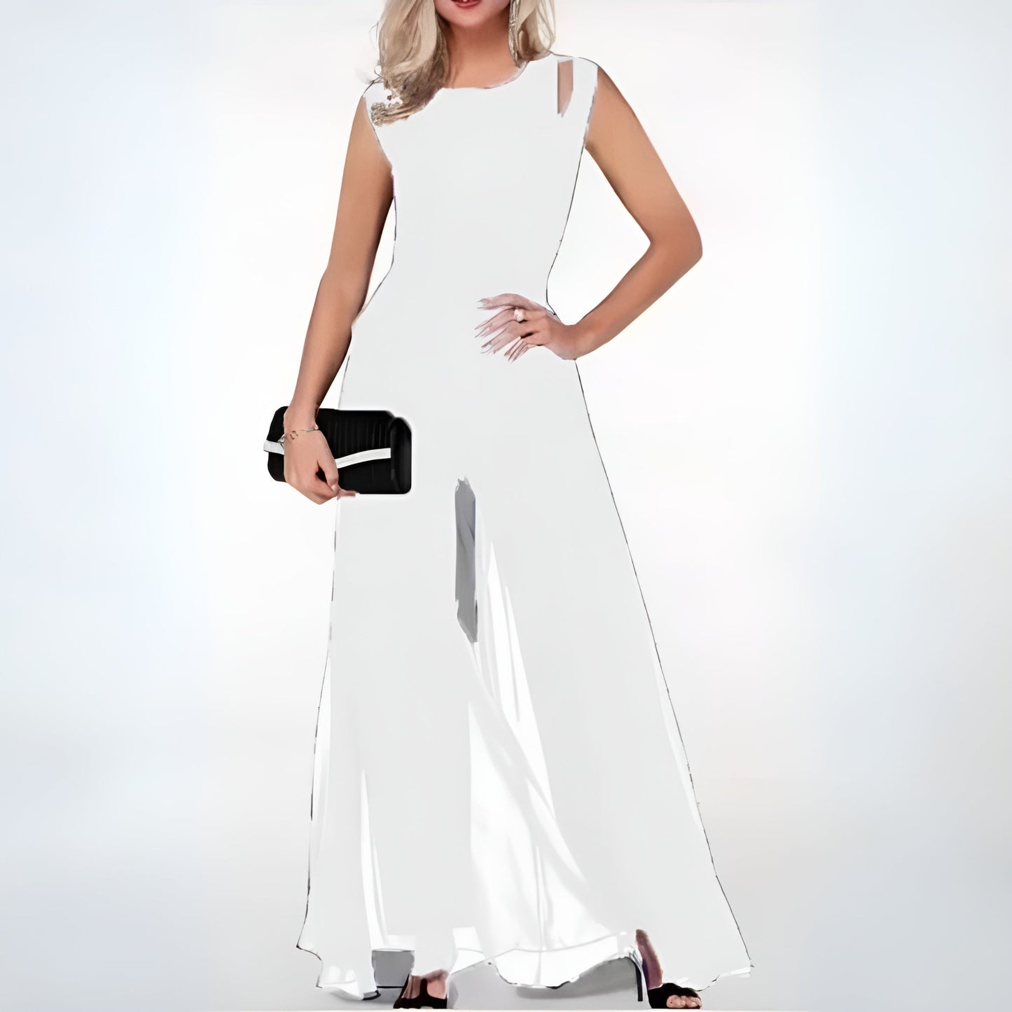 Flowy Jumpsuit - Eleganter Jumpsuit mit weitem Bein für Frauen