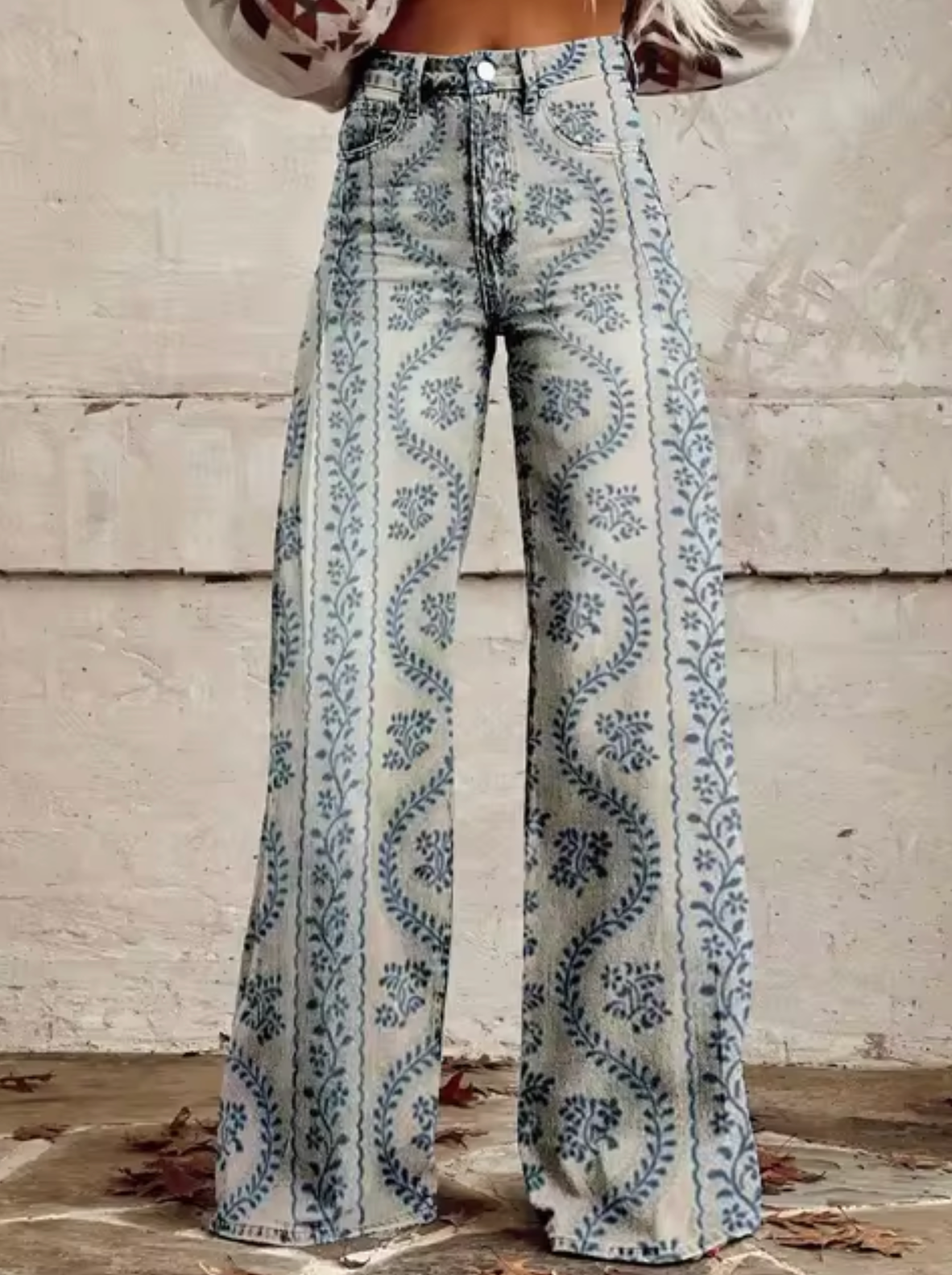 Anzela - Hose mit weitem Bein und farbenfrohem Print-Farbe 9-S-HauteBerlin