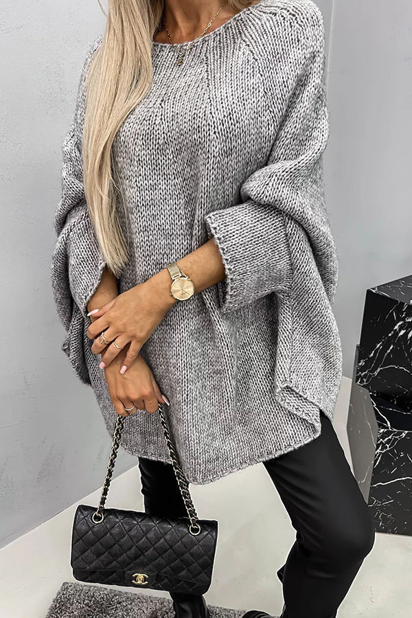 Eveliá – Eleganter Damen Strickpullover mit Feinstrick-Design-Grau-S-HauteBerlin