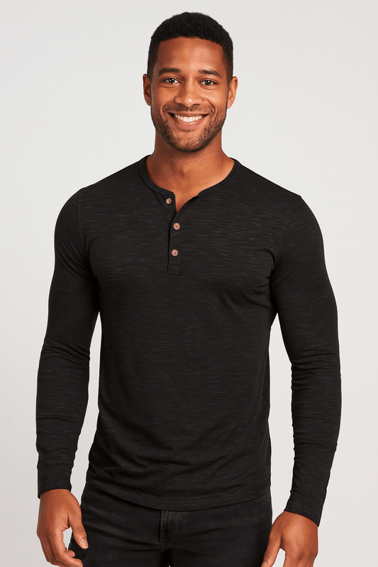 Henley Shirt – Lässiges Langarm-T-Shirt für Männer