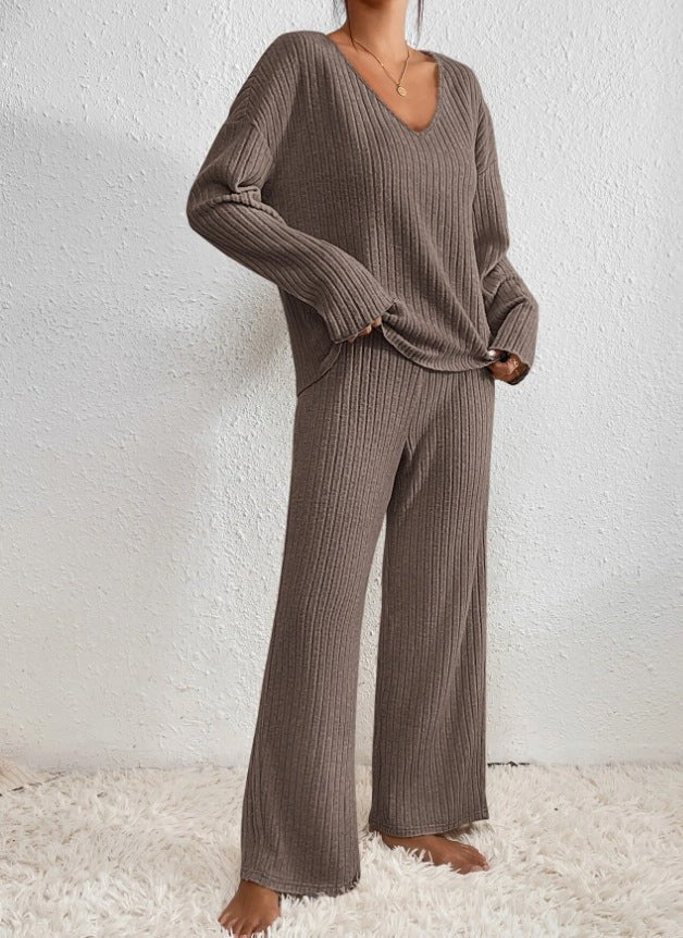 Velmira – Zweiteiliges Damen Lounge-Set mit Weichem Stoff & Bequemer Passform-Hellbraun-S-HauteBerlin