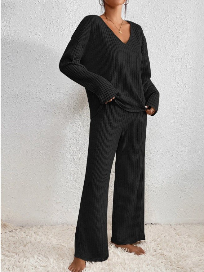 Velmira – Zweiteiliges Damen Lounge-Set mit Weichem Stoff & Bequemer Passform-Schwarz-S-HauteBerlin