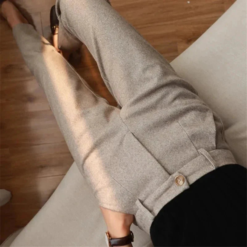 Élivine – Hoch taillierte Damen Tweed-Hose mit Klassischem Schnitt & Struktur-HauteBerlin