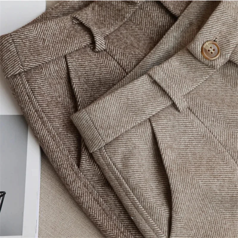 Élivine – Hoch taillierte Damen Tweed-Hose mit Klassischem Schnitt & Struktur-HauteBerlin