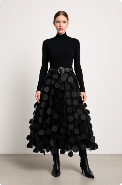 Midi-Rock – Damenrock mit hoher Taille und A-Linien-Schnitt