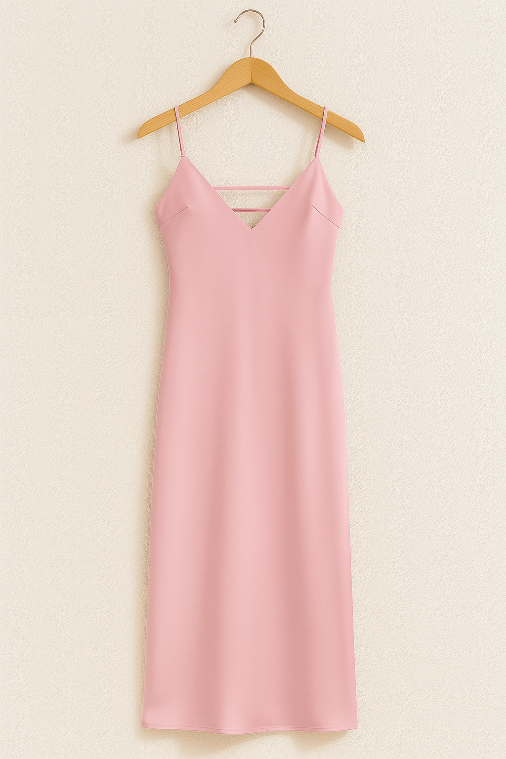 Mittellanges Kleid – Elegantes Sommerkleid mit Spaghettiträgern