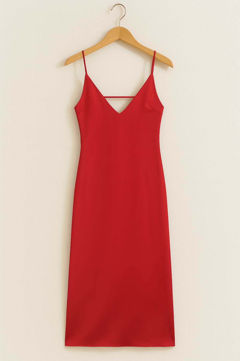 Mittellanges Kleid – Elegantes Sommerkleid mit Spaghettiträgern