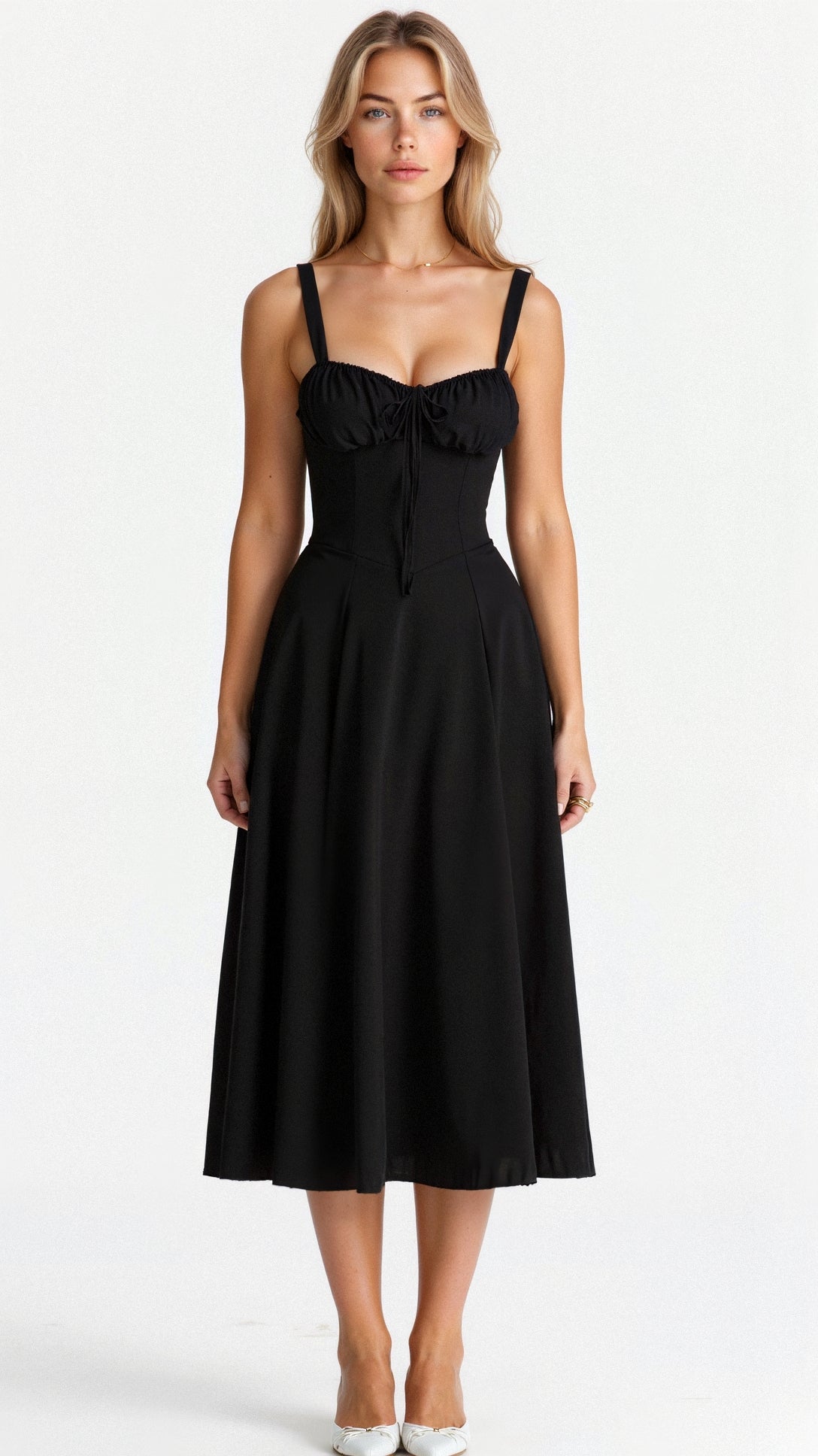 Vereluna – Figurbetontes Damen Korsett-Midikleid mit Elegantem Schnitt-Schwarz-S-HauteBerlin