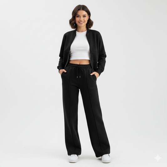 Trainingsanzug – mit Reißverschluss – gerade geschnitten – Set aus Jacke und Jogginghose – Jogginganzug