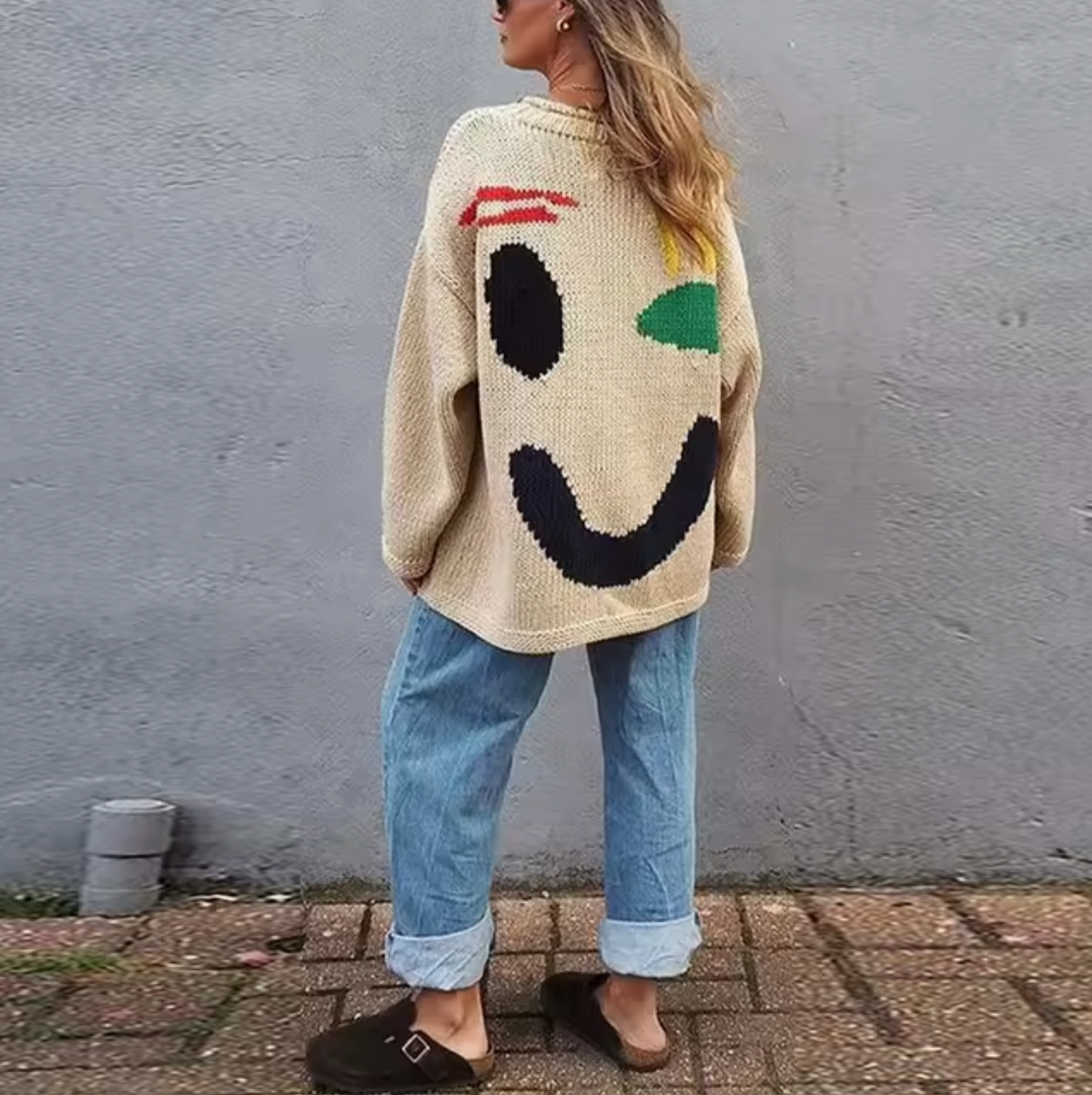 Vimi - Strickpullover aus Baumwolle in Übergröße-Khaki-S-HauteBerlin