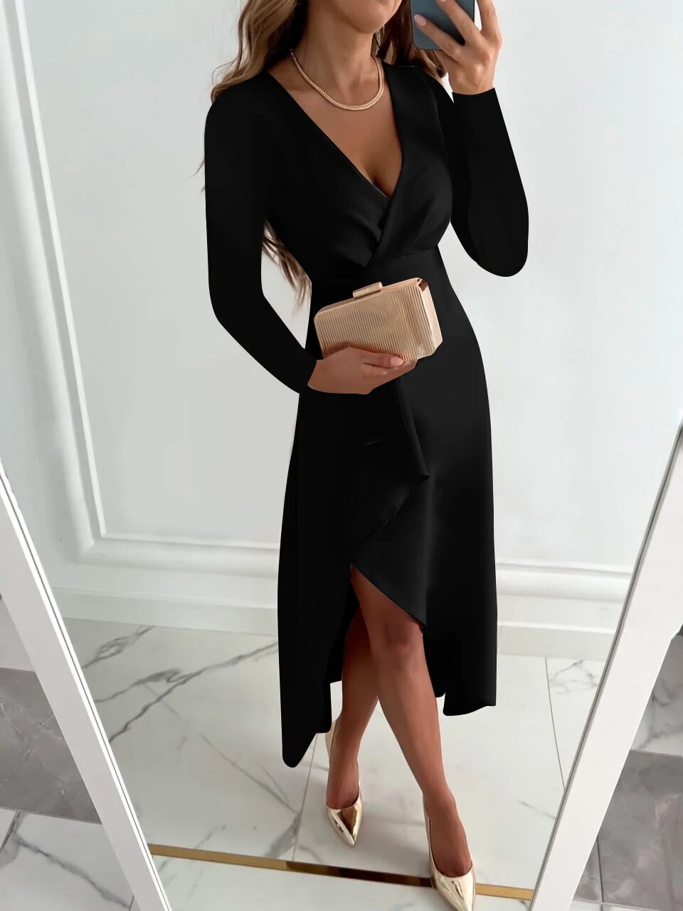 Calistéra – Elegantes Damenkleid mit Femininer Silhouette für Besondere Anlässe-Schwarz-S-HauteBerlin