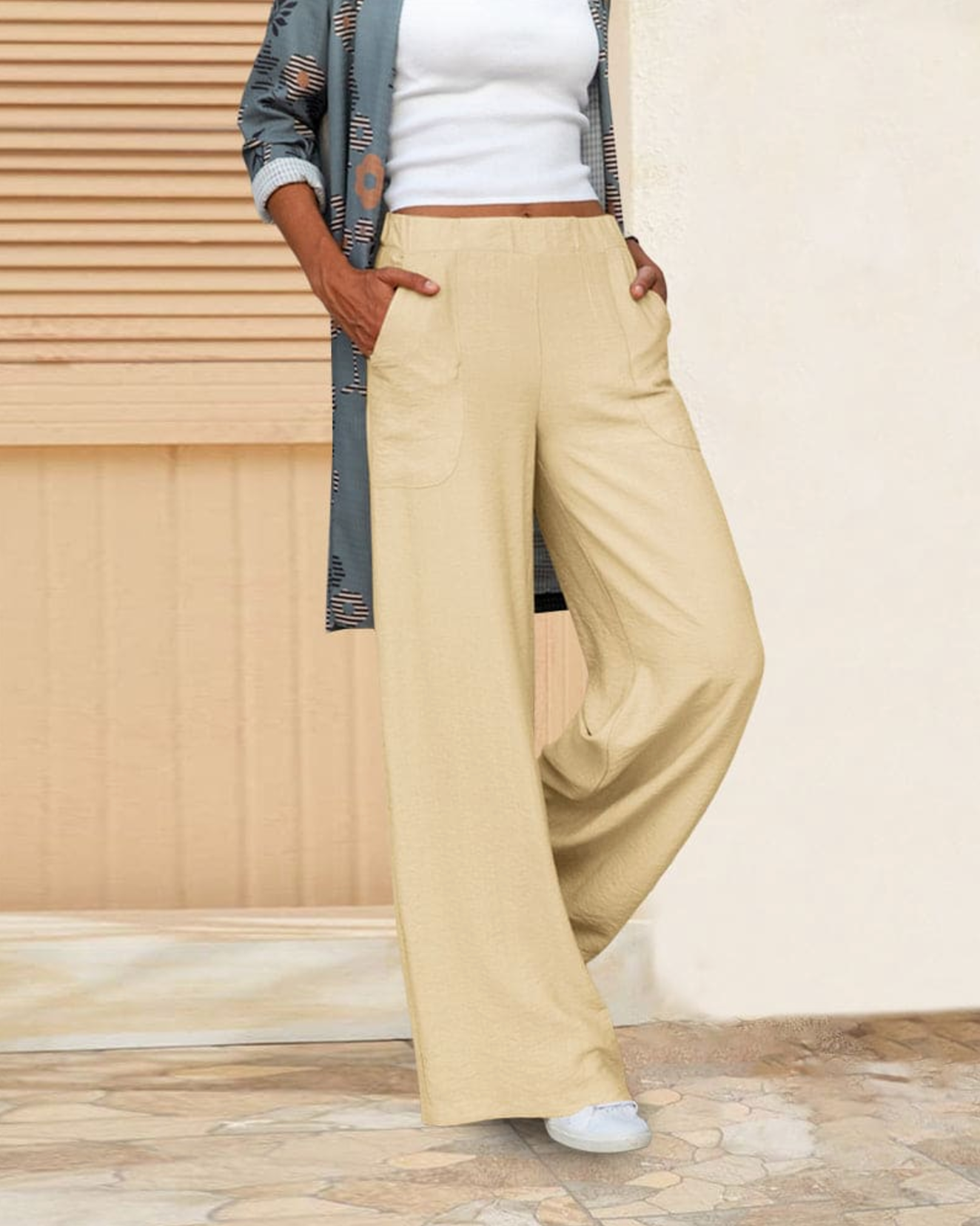 Sereluna – Damen Hose mit Mittelhohem Bund & Weitem Bein im Modernen Schnitt-HauteBerlin