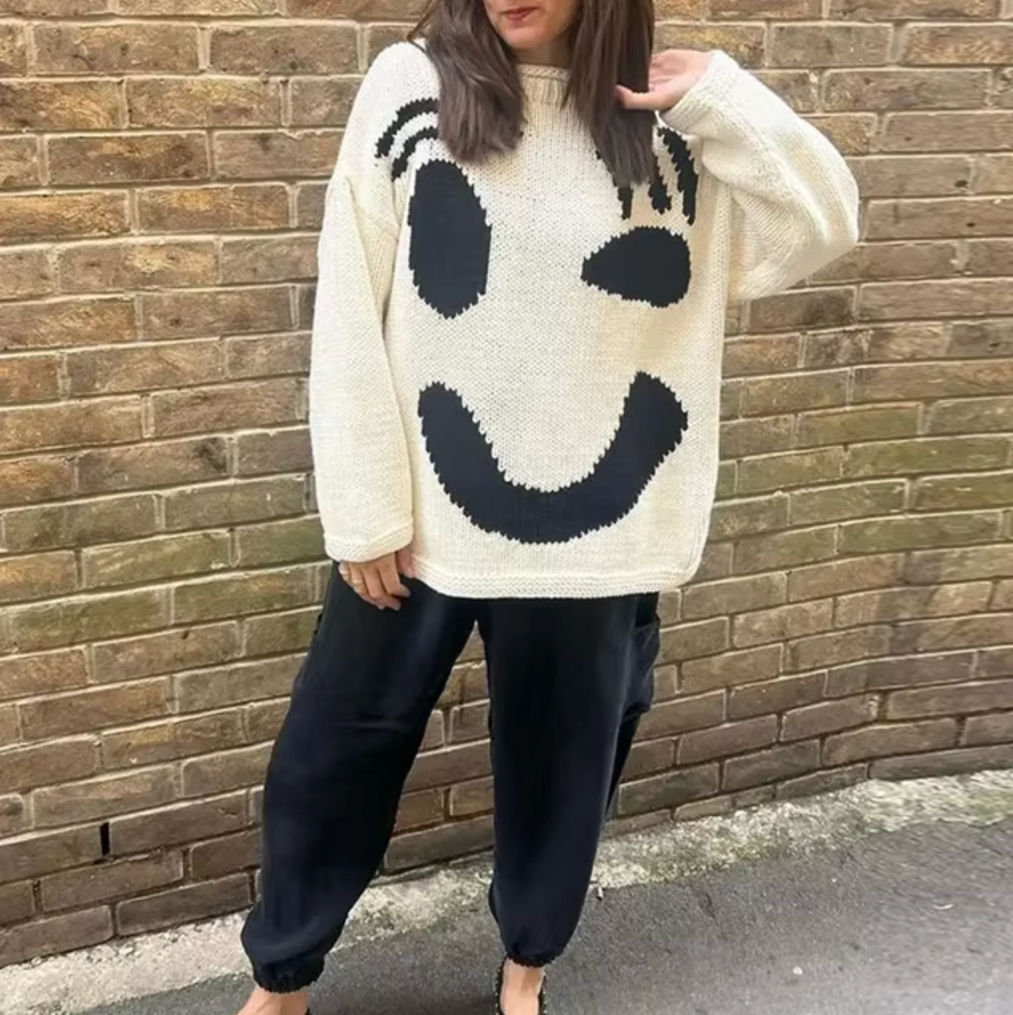 Vimi - Strickpullover aus Baumwolle in Übergröße-Aprikose-S-HauteBerlin